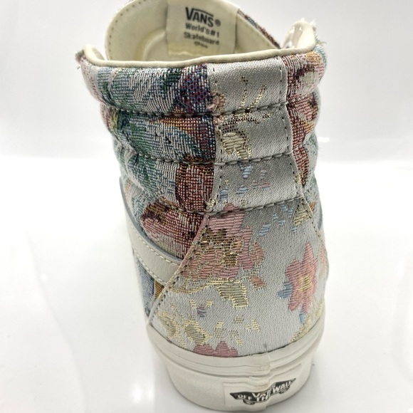 Vans Sk8-Hi Tapestry Vintage Metallic Floral High Top Sneakers 8.5 - Picture 6 of 8